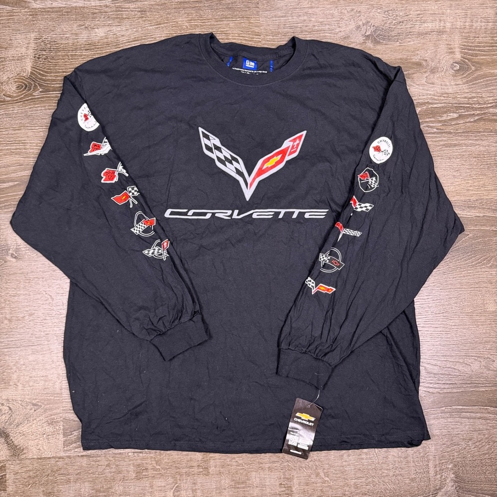 Corvette Collage C1,C2,C3,C4,C5,C6,C7,C8 Mens Long Sleeve T-Shirt 3XL NWT